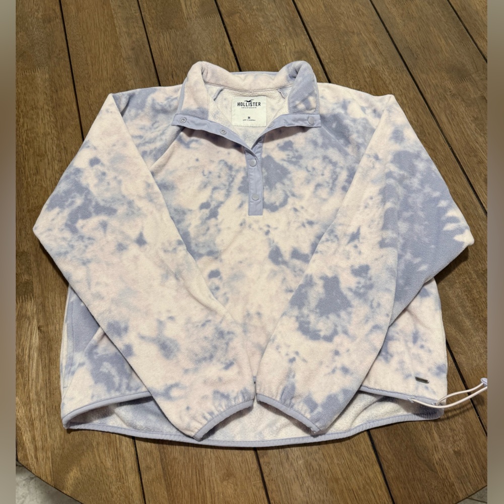 Hollister Fleece Tye Dye Quarter Button Up